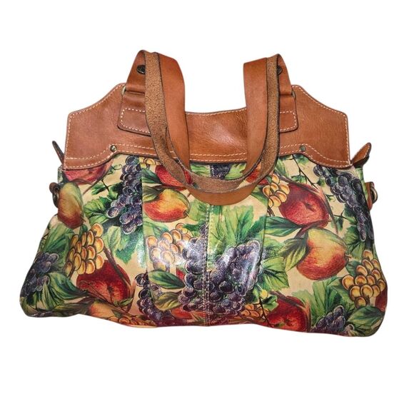Patricia Nash Fruit Print Leather Satchel Purse - Picture 1 of 14
